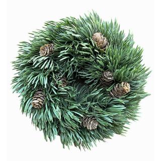 Koszorú műfenyő 23cm tobozzal zöld/barna