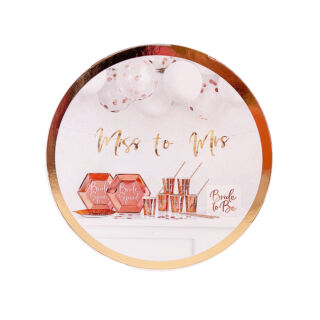 Lánybúcsú szett 60 részes (tányér,pohár,szívószál ,szalvéta,dekoráció) rosegold