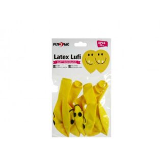 Lufi latex 5db 30 cm sárga smile