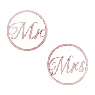 Mr&Mrs karika szett színes rózsaarany