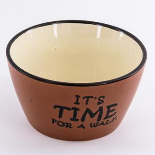 Műzlistál "itt az idő"300ml 11x6cm Barna