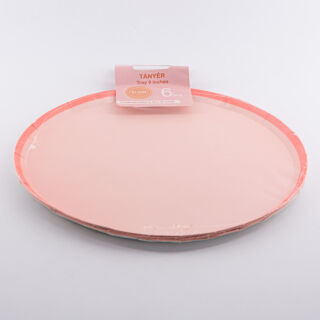 Papír tányér narancs/rózsaszín 6db (21,5cm)