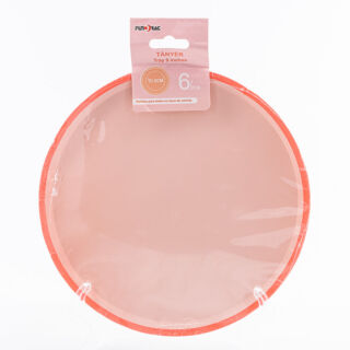 Papír tányér narancs/rózsaszín 6db (21,5cm)