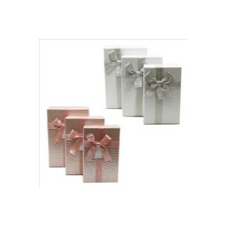 Papírdoboz szett 3db-os 23x16x9,5, 21x14x8,19x12x6,5cm rózsaszín