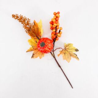 Pick őszi ág 28cm tökkel bogyókkal barna/narancs