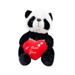 Plüss panda nagy 35 cm szívvel  a kezében
