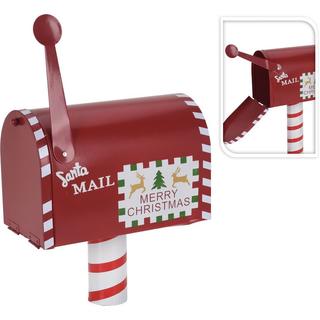 Postaláda fém piros Merry Cristmas 23x15x26,5cm
