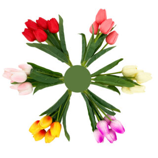 Selyem tulipán csokor 5 ágú, választható