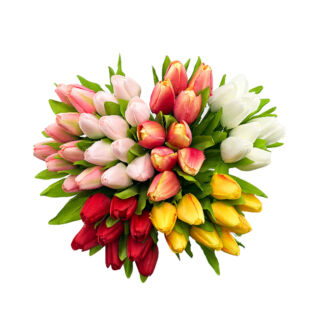 Selyem tulipán csokor 9 ágú, választható