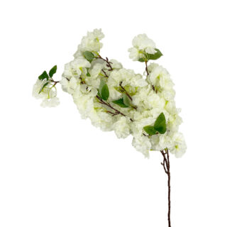 Élethű selyemvirág dús virágzó ág fehér 4 ágú 100 cm