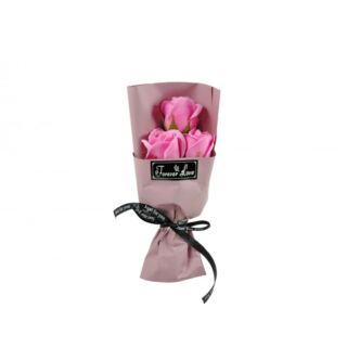 Szappanrózsa  csokor rózsaszín x 3