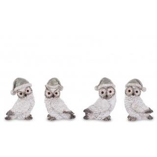 Téli bagoly figura  4 féle 5x3x4cm