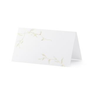 Ültetőkártya asztali,fehér papíron arany futós 9,5x5,5cm 10db/cs