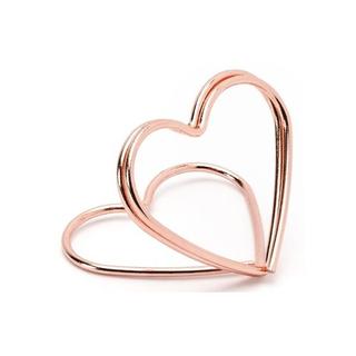 Esküvői Ültetőkártya tartó szív rosegold 2,5cm 10db/cs