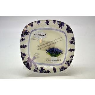 Üveg tányér lekerekített szögletes  20x20cm Violette