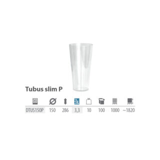 Virágcserép 150 mm Átlátszó Tubus slim P Prosperplast