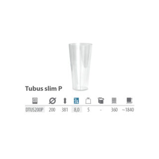 Virágcserép 200 mm Átlátszó Tubus slim P Prosperplast