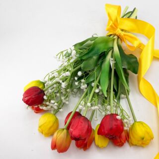 Virágzó tavasz tulipán csokor - Színes