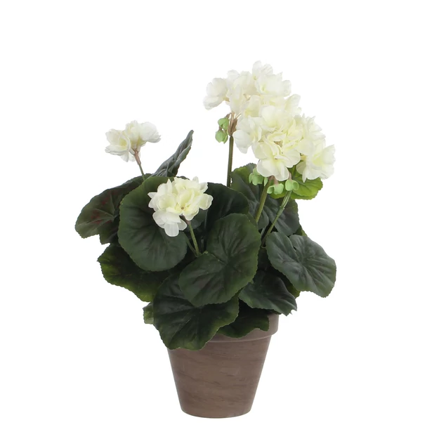 Mű cserepes muskátli 32 cm - krém