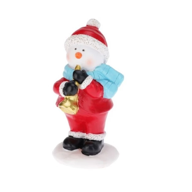 Karácsonyi figura 8cm 4. Hóember fuvolával