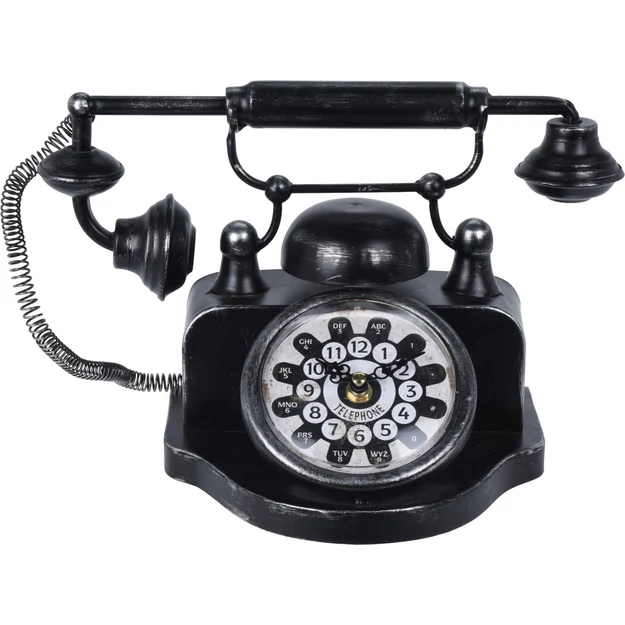 Asztali óra "telefon" fém 31x17x20cm