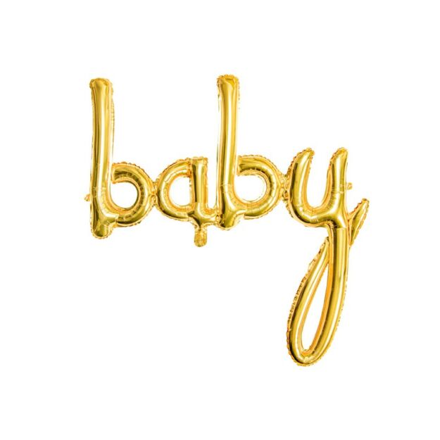 Baby feliratú héliumos lufi arany 73.5x73.5cm