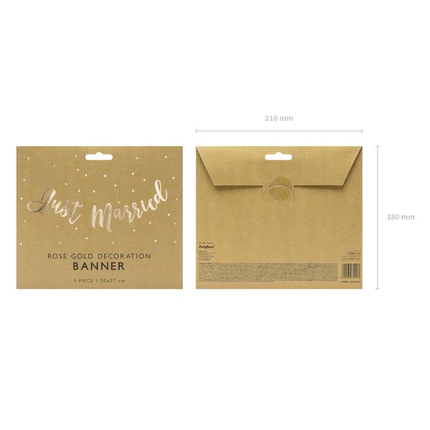 Banner Just Marrried ,rose gold 20x77cm