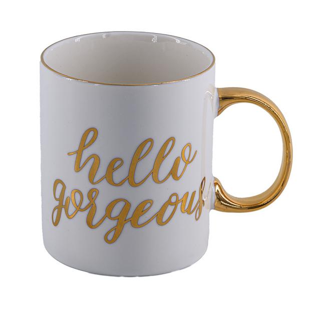 Hello Gorgeous Bögre porcelán 8x9,5 cm 330ml fényes arany