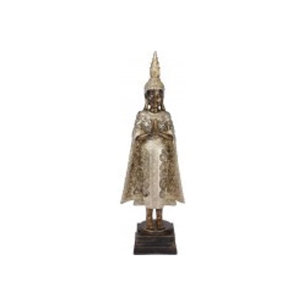 Buddha szobor 13,5x10x36,5cm antikolt arany színű
