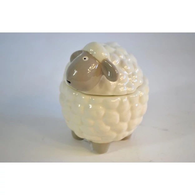 Cukortartó/bonbonier kerámia fedeles 11x8,8x12cm Bárányka 250ml