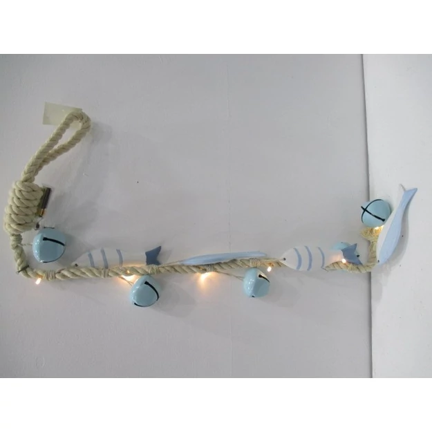 Dekoráció világító led fém 6x6x100cm csörgő