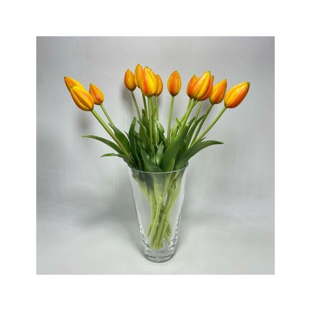 Élethű szálas "bimbós" gumi tulipán - Narancssárga