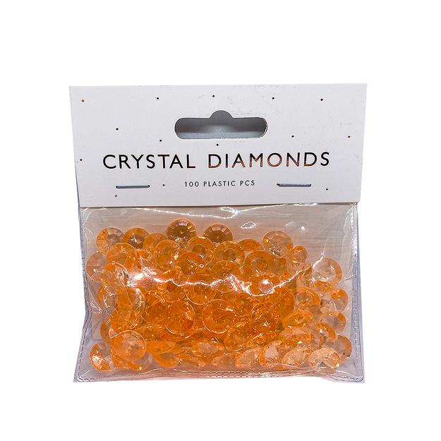 Esküvői dekorkő, gyémánt forma,12mm narancssárga 100db