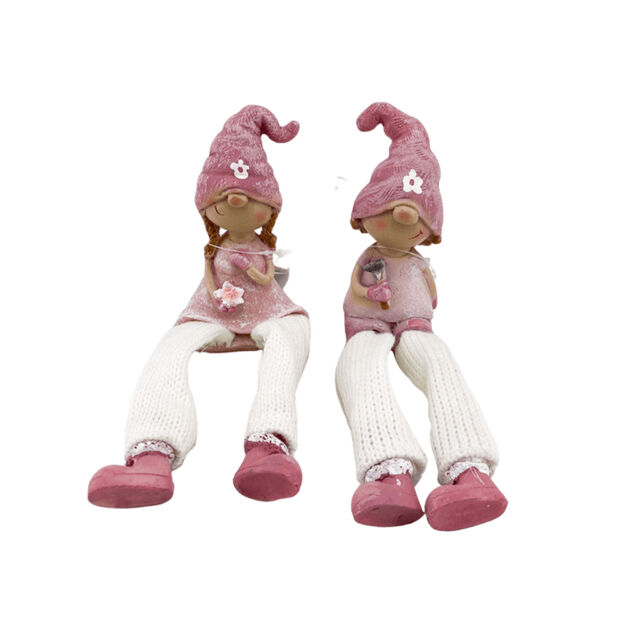 Gyerek fiú vagy lány manósapkában lógólábú 4x3,5x16cm rózsaszín választható