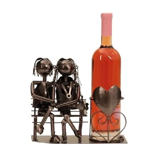 Metal drink holder 22cm - Couple sitting on a bench