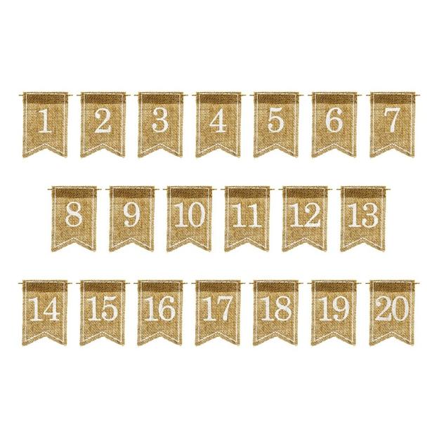 Juta asztalszámok 1-20 ig 7x10,5cm
