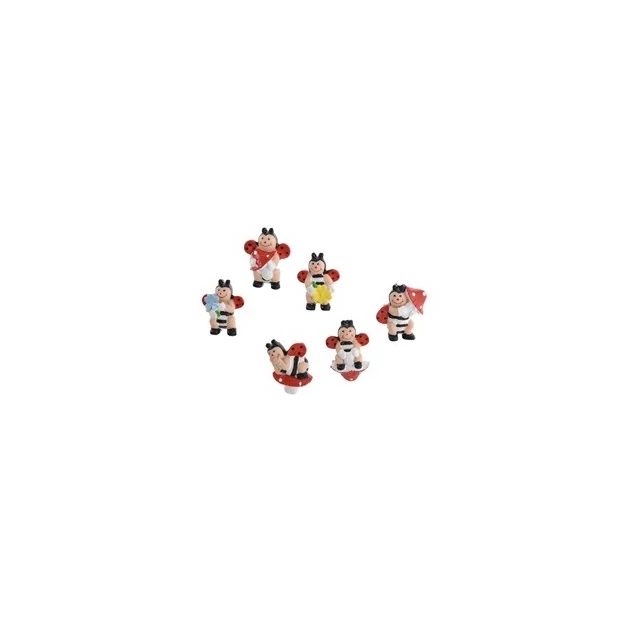 Katica öntapadós 2,7x2,5cm piros,fekete 12db/cs