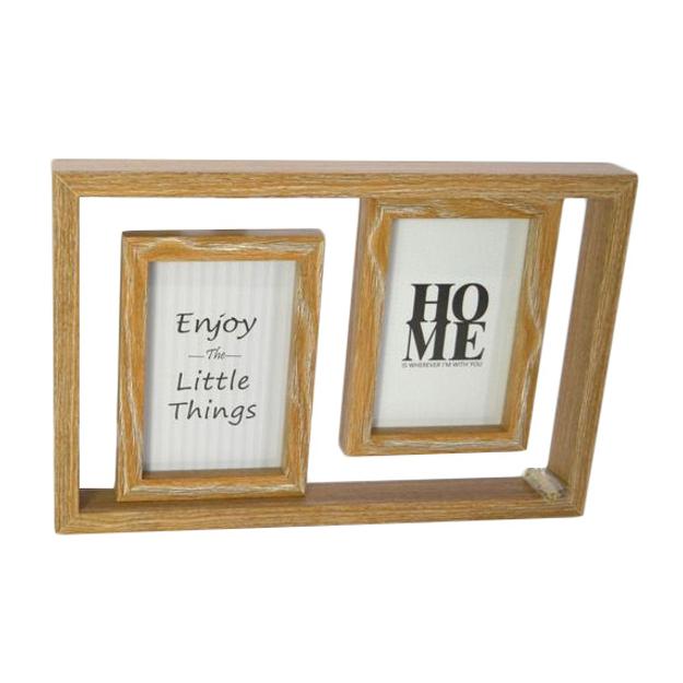 Képkeret 2 képhez 10x15cm álló MDF natur