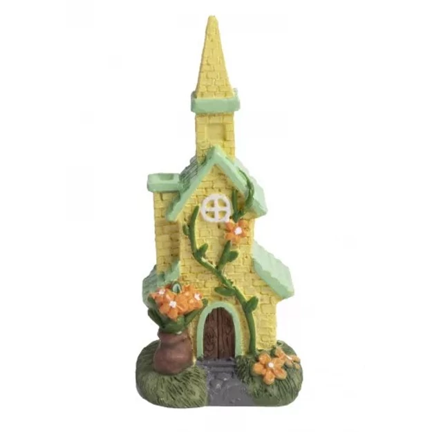 Kerámia ház+ torony zöld/narancs 3,4x7,5cm