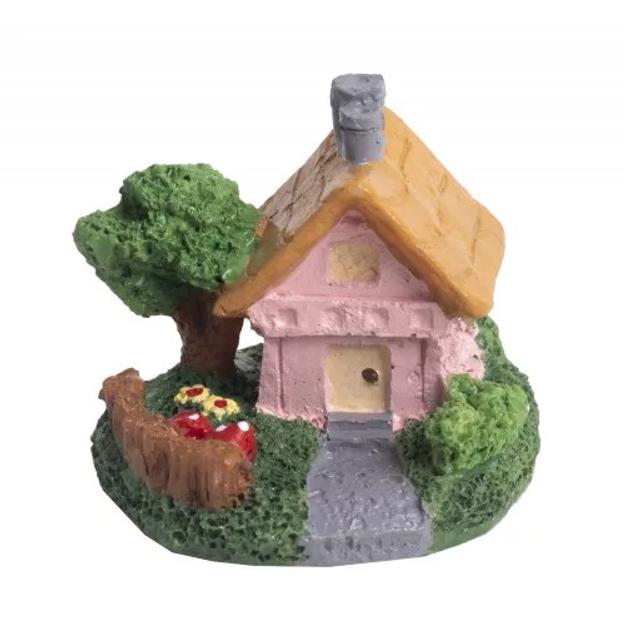 Kerámia kertesház narancs tetővel 5,5cm
