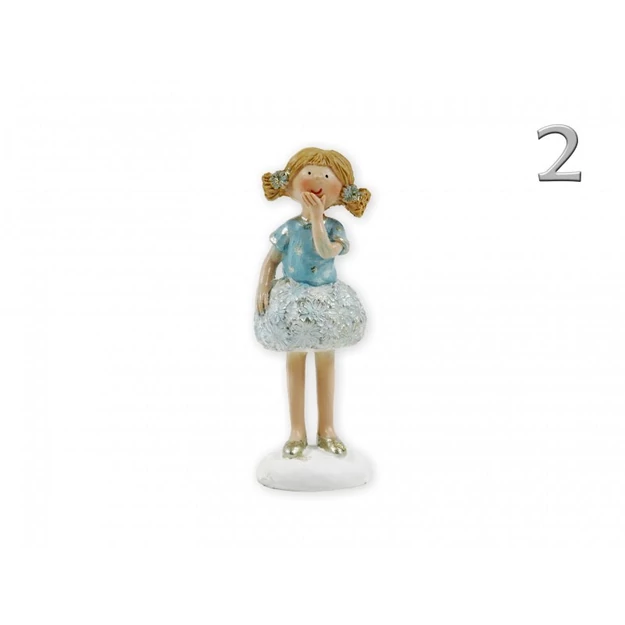 Kerámia kislány kék felsőben 11,5cm