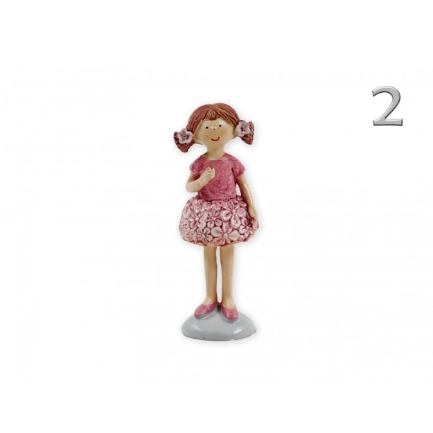 Kerámia kislány sötét rózsaszín  felsőben 11,5cm
