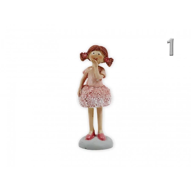 Kerámia kislány világos rózsaszín felsőben 11,5cm