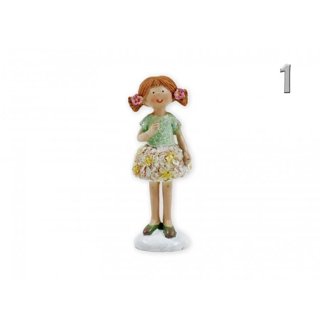 Kerámia kislány zöld felsőben 11,5cm