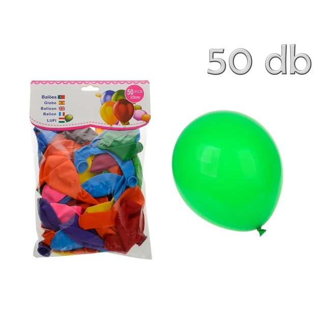 Latex lufi 50 db színes 23cm