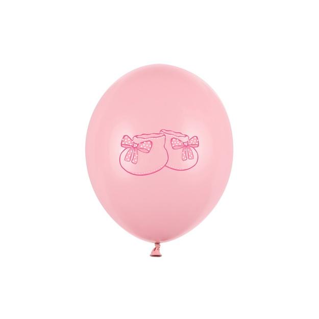 Latex lufi pasztel rózsaszín kis cipős 6db 30cm