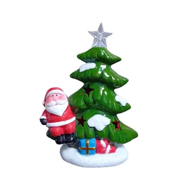 Led-es fenyőfa mikulással 20 cm