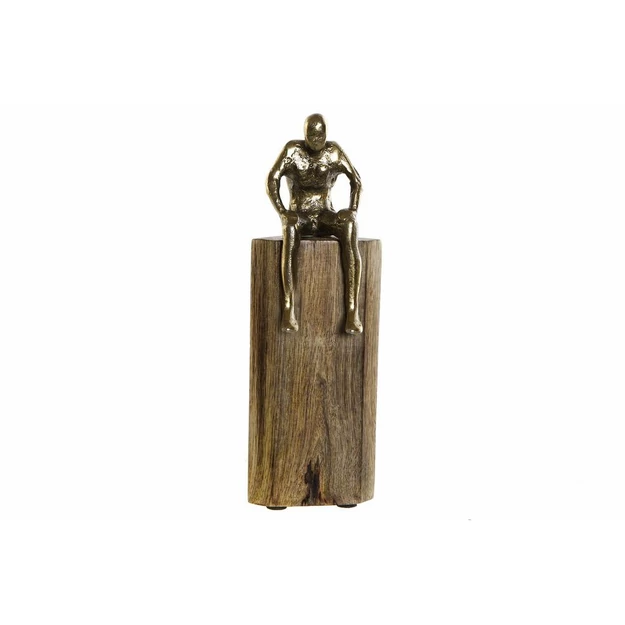 Mangó fa figura aluminium emberek 9x9x26cm aranyozott