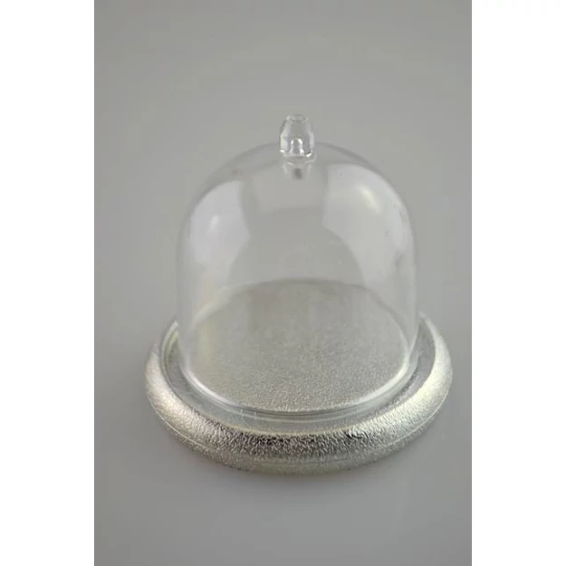 Mini talpas (krómozott színű) kehely műa. fedővel 6cm