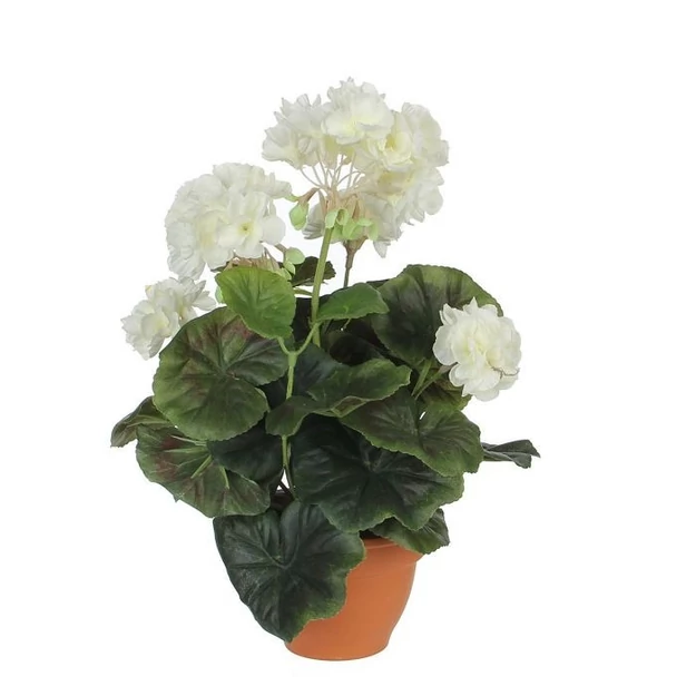 Mű cserepes muskátli 32 cm - fehér